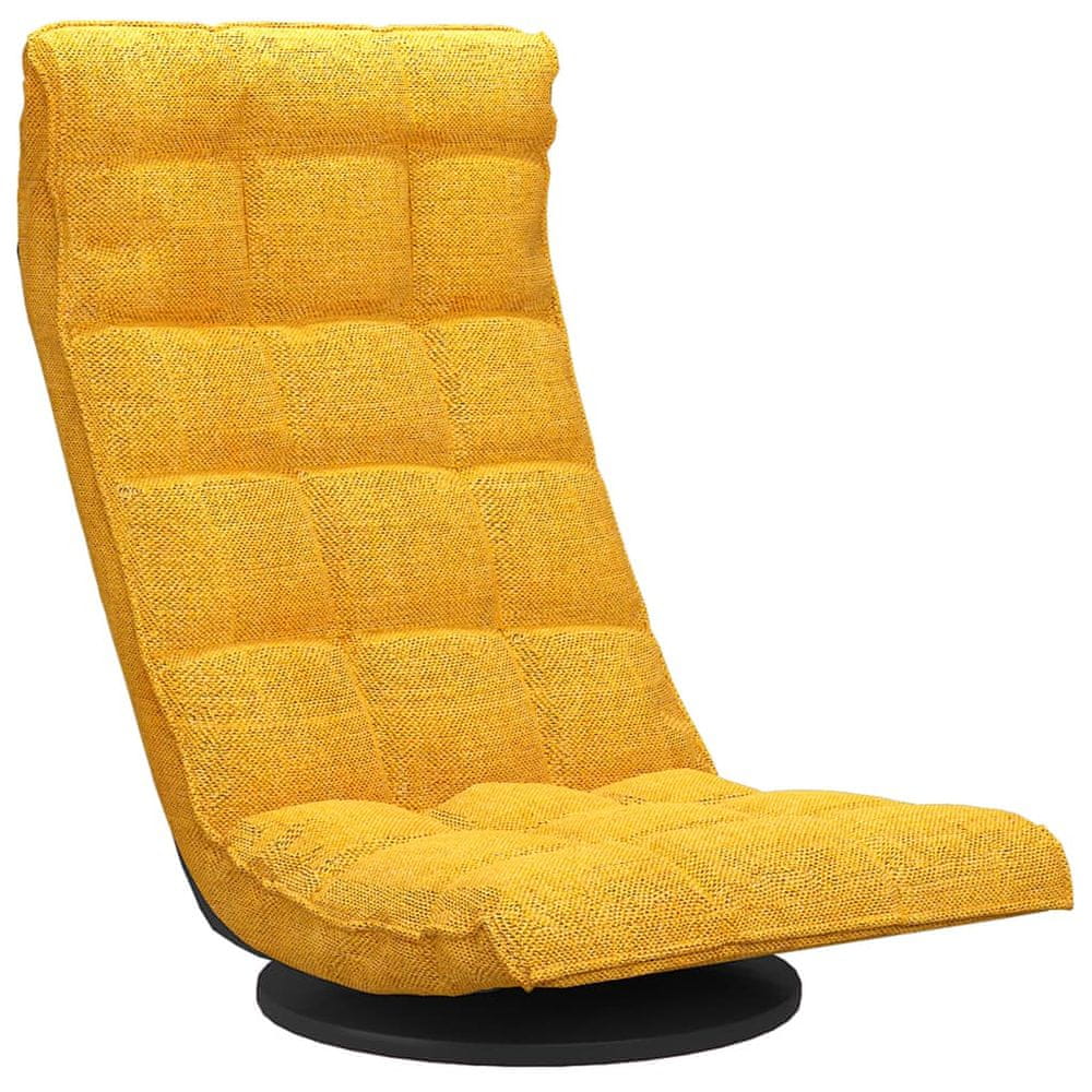 Vidaxl Otočná podlahová stolička horčicovo-žltá látka